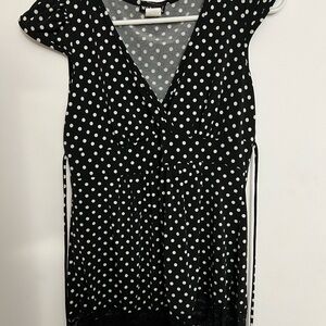 Black Polka Dot Women's Top